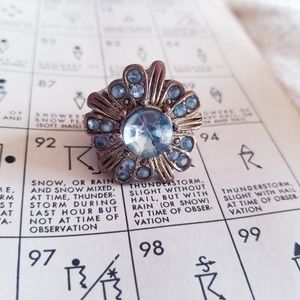 🌻3/$20🌻Vtg blue bead starburst ring